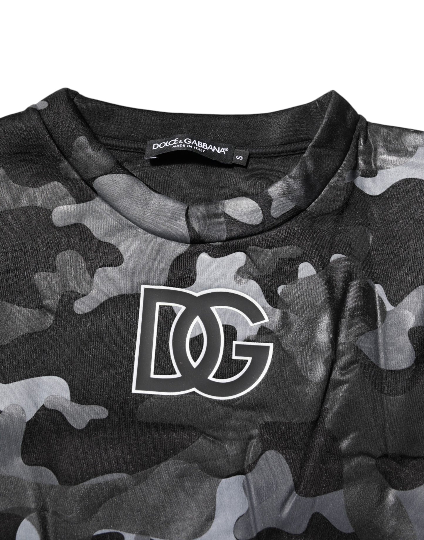 Dolce & Gabbana Black Camouflage Round Neck Sweatshirt Sweater Mens Sweater Mens T-Shirt