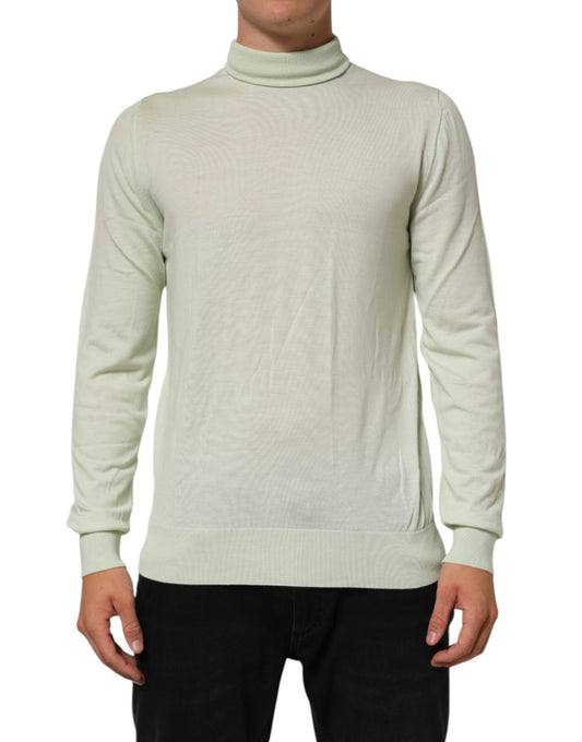 Dolce & Gabbana Light Green Logo TurtleNeck Pullover Sweater Mens Sweater Mens T-Shirt