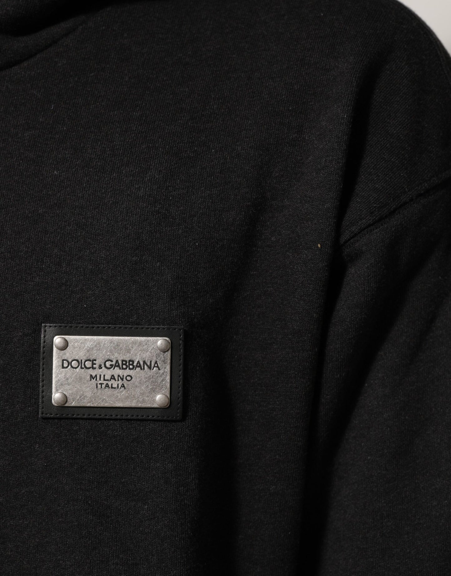 Dolce & Gabbana Black Logo FullZip Hooded Sweatshirt Sweater Mens Sweater Mens T-Shirt