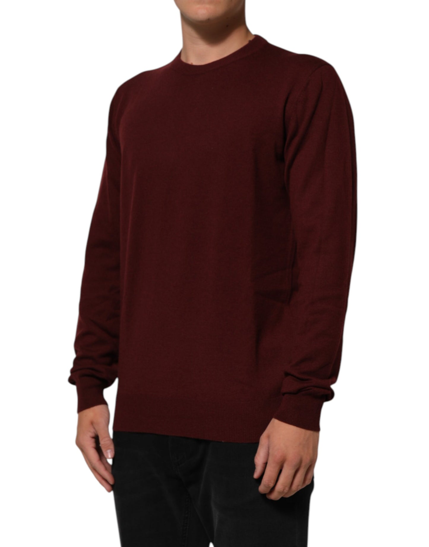 Dolce & Gabbana Maroon Cashmere Crew Neck Pullover Sweater Mens Sweater Mens T-Shirt