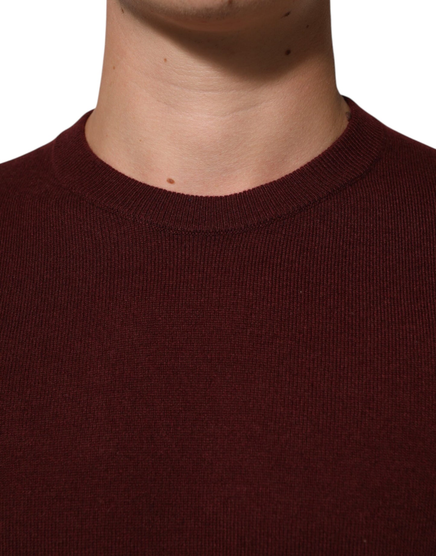 Dolce & Gabbana Maroon Cashmere Crew Neck Pullover Sweater Mens Sweater Mens T-Shirt