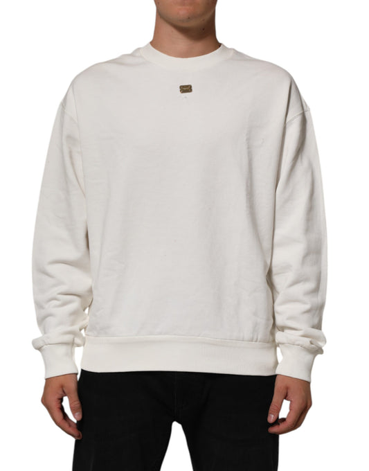 Dolce & Gabbana White DG Logo Crew Neck Sweatshirt Sweater Mens Sweater Mens T-Shirt