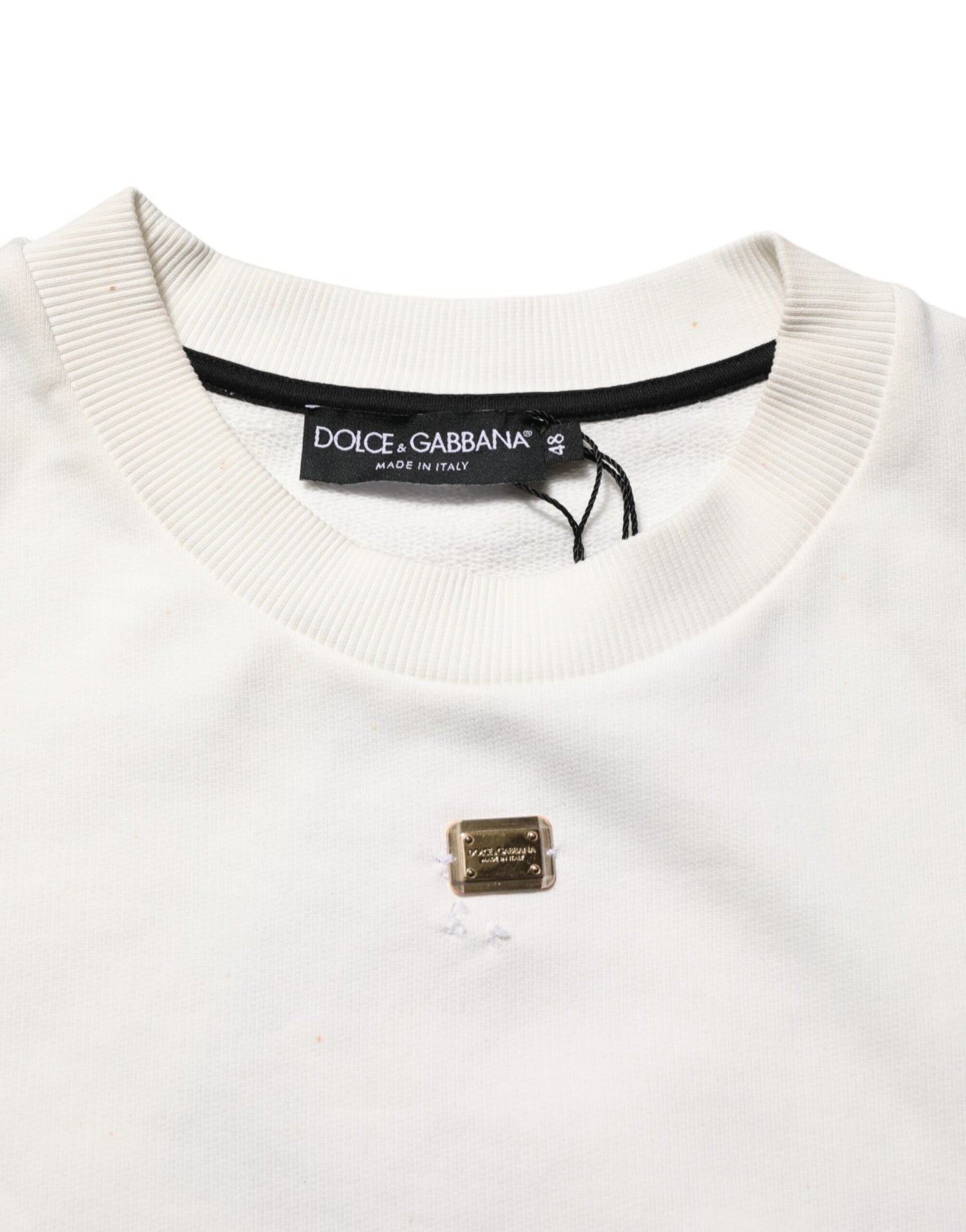 Dolce & Gabbana White DG Logo Crew Neck Sweatshirt Sweater Mens Sweater Mens T-Shirt