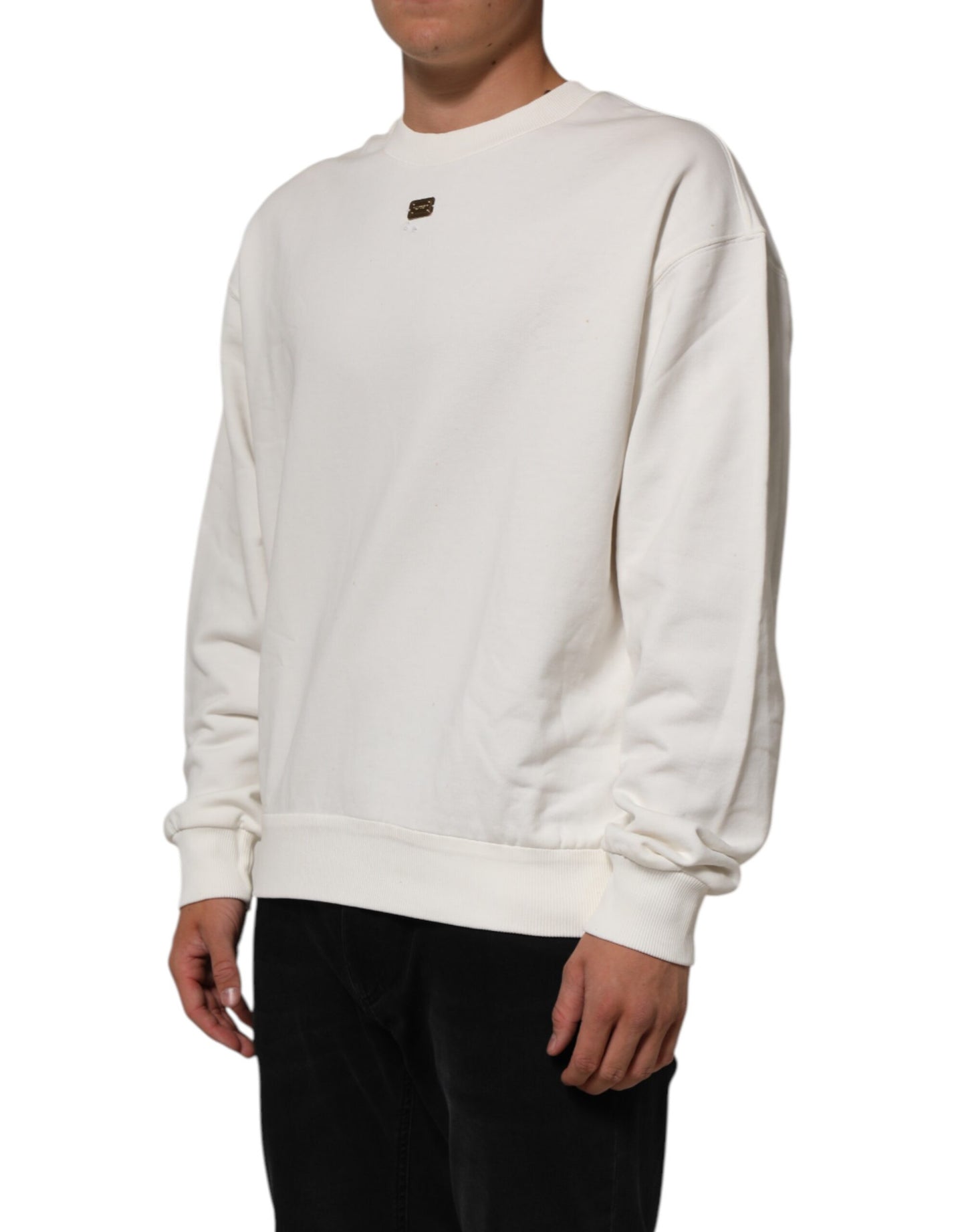 Dolce & Gabbana White DG Logo Crew Neck Sweatshirt Sweater Mens Sweater Mens T-Shirt