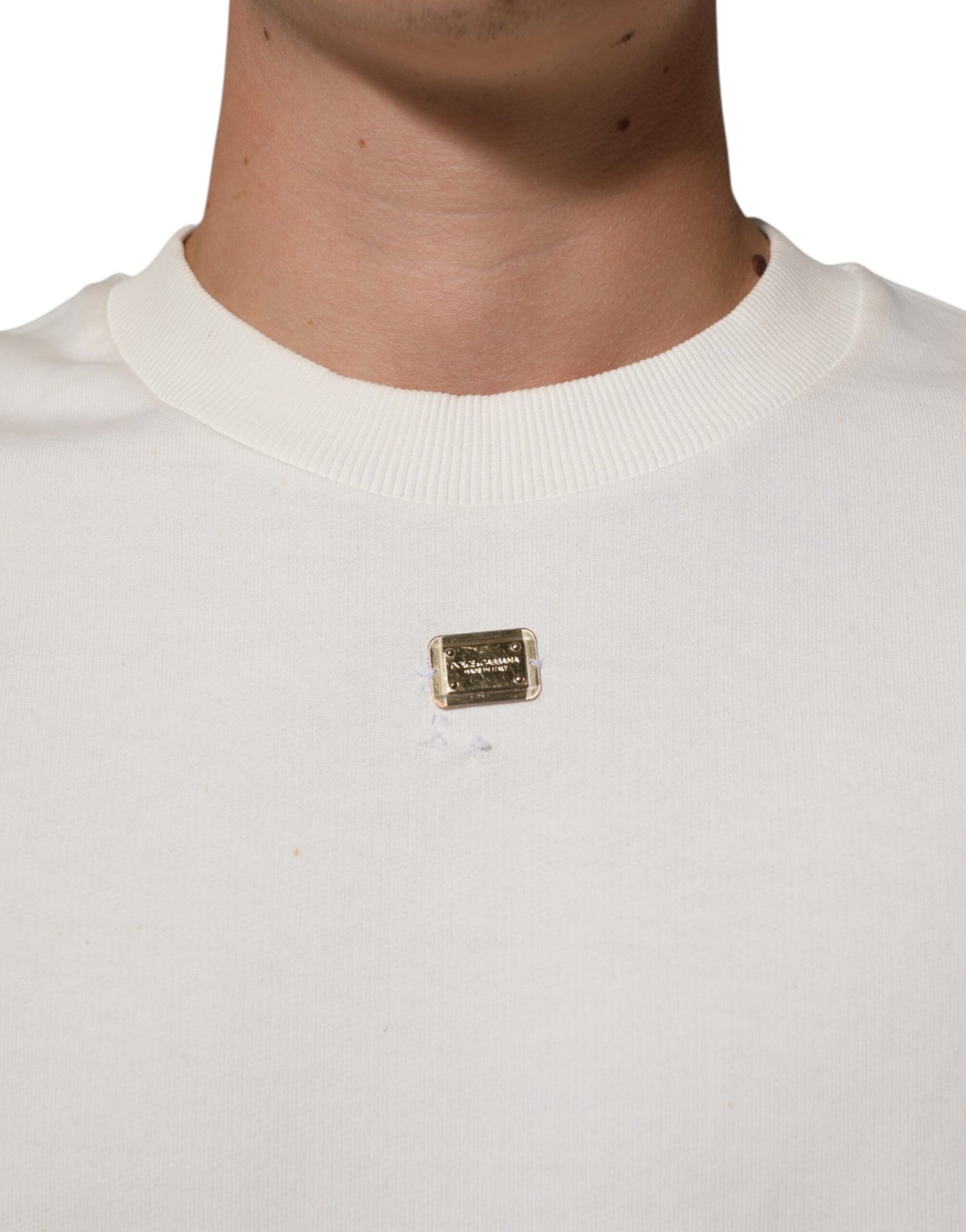 Dolce & Gabbana White DG Logo Crew Neck Sweatshirt Sweater Mens Sweater Mens T-Shirt