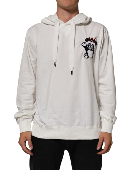 Dolce & Gabbana Off White Cotton Panda Hooded Sweatshirt Sweater Mens Sweater Mens T-Shirt