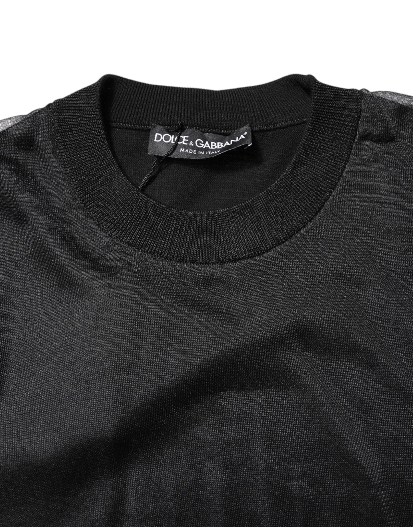 Dolce & Gabbana Black Logo Polyester CrewNeck Sweatshirt Sweater Mens Sweater Mens T-Shirt