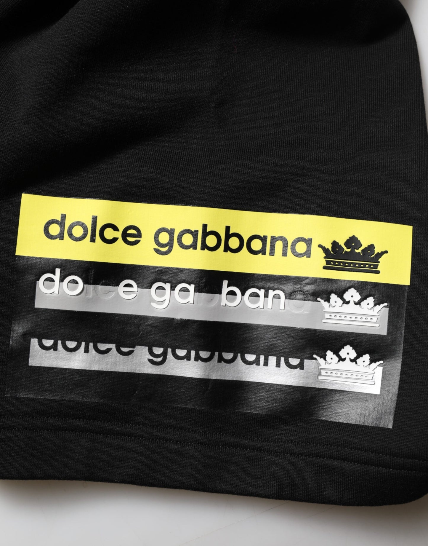 Dolce & Gabbana Black Cotton Mid Waist Casual Bermuda Short Mens Shorts