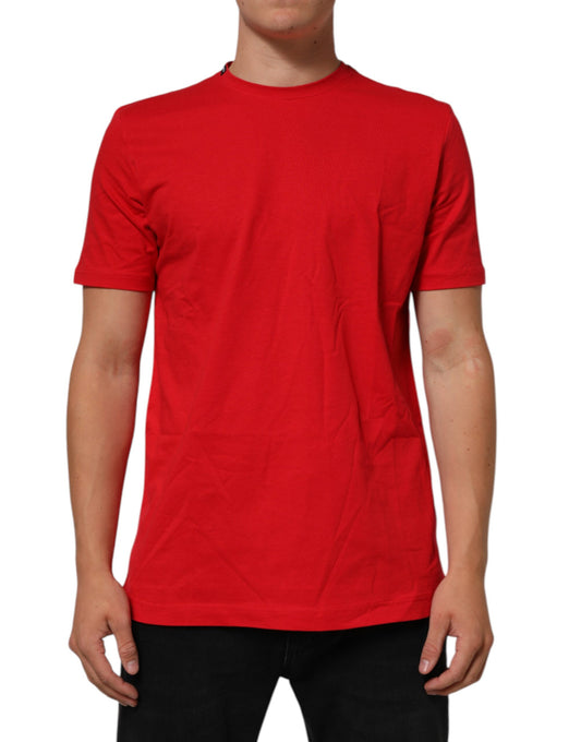 Dolce & Gabbana Red Goodluck 2023 Cotton Crew Neck T-shirt Mens T-Shirt