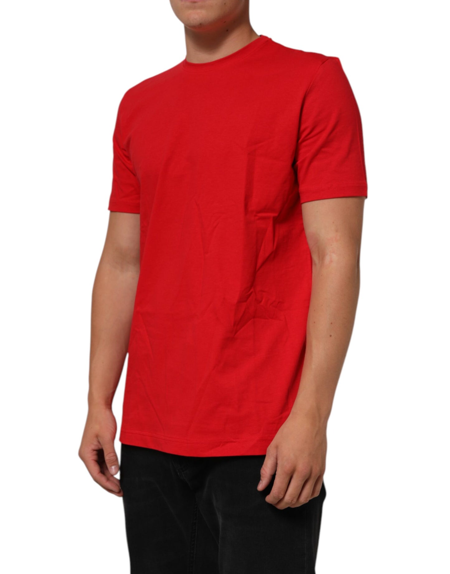 Dolce & Gabbana Red Goodluck 2023 Cotton Crew Neck T-shirt Mens T-Shirt