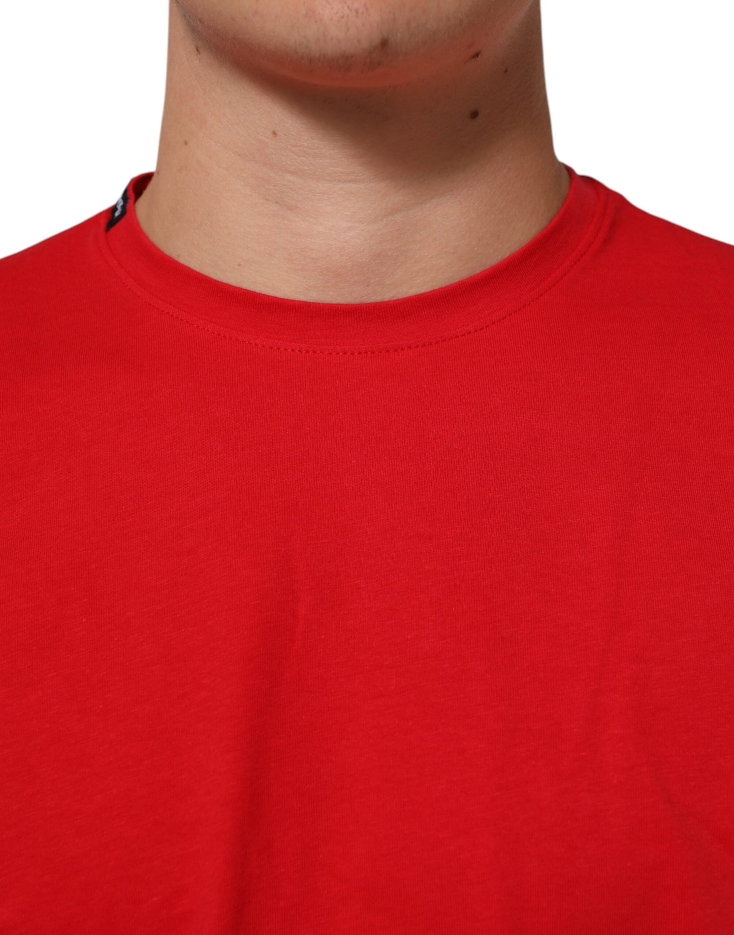 Dolce & Gabbana Red Goodluck 2023 Cotton Crew Neck T-shirt Mens T-Shirt