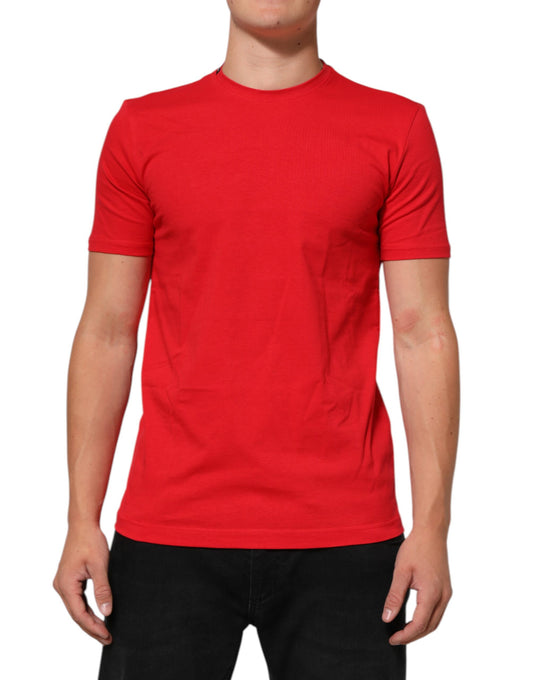 Dolce & Gabbana Red Goodluck 2023 Cotton Crew Neck T-shirt Mens T-Shirt