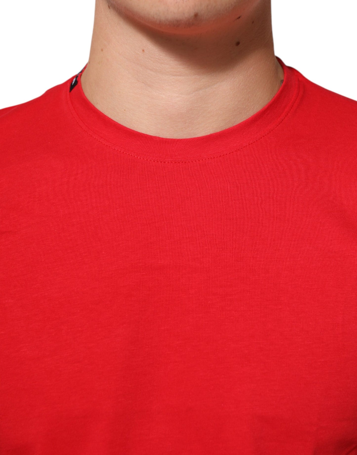 Dolce & Gabbana Red Goodluck 2023 Cotton Crew Neck T-shirt Mens T-Shirt