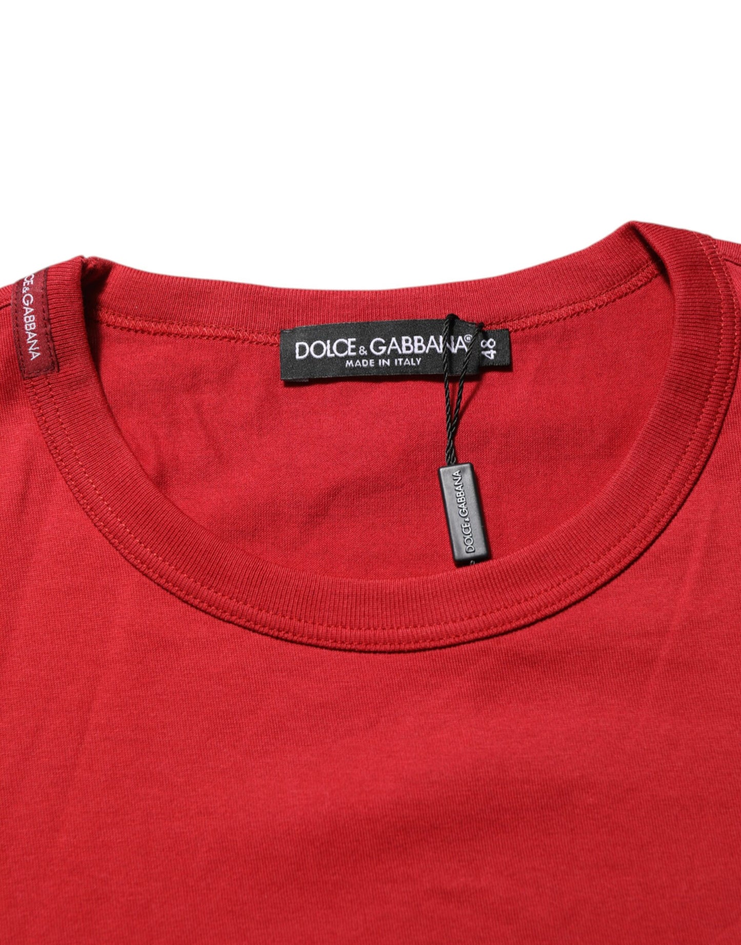 Dolce & Gabbana Red Crown Bee Cotton Short Sleeve T-shirt Mens T-Shirt