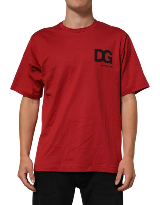 Dolce & Gabbana Red Logo Print Cotton Short Sleeve T-shirt Mens T-Shirt