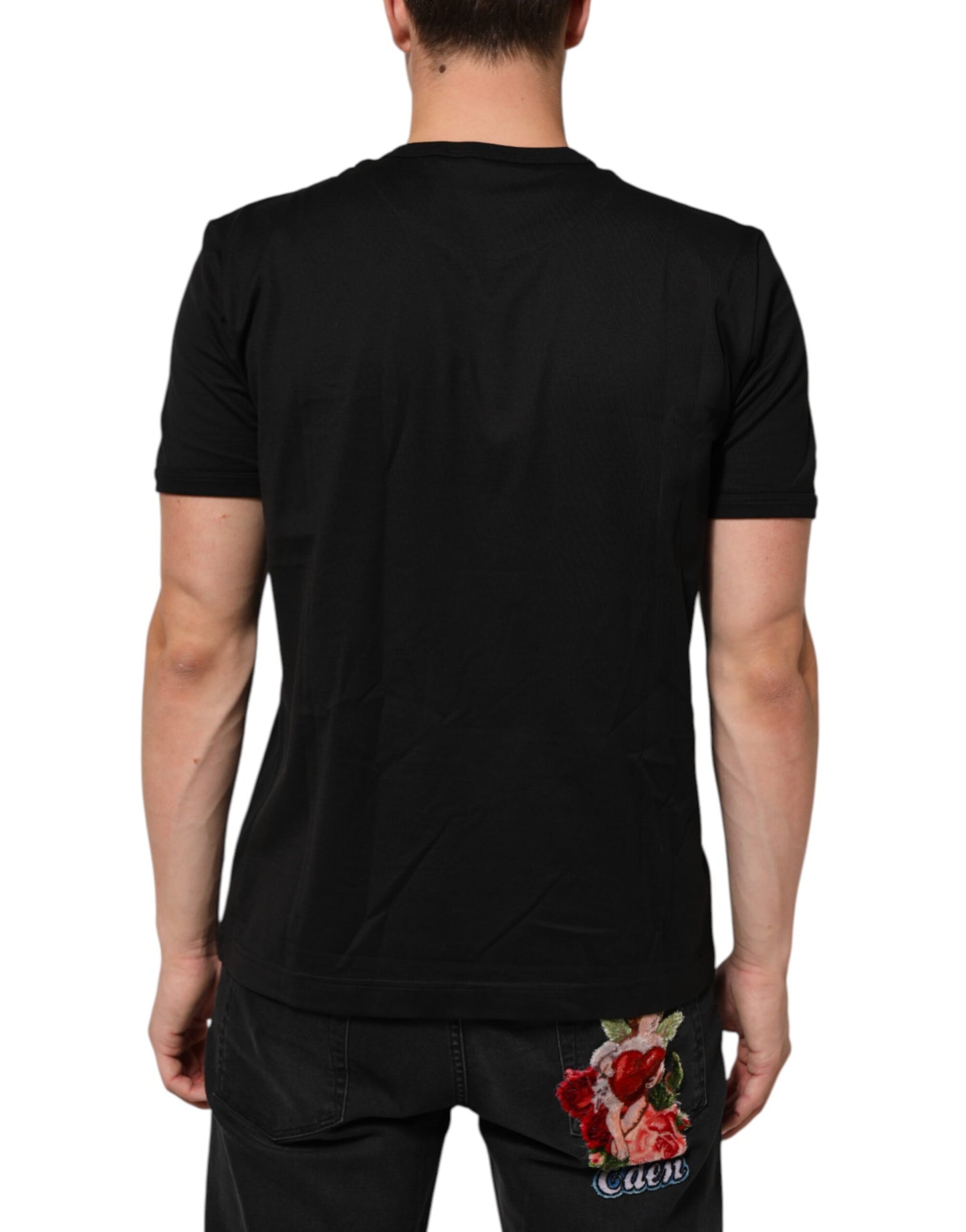 Dolce & Gabbana Black Goodluck 2021 Cotton Crew Neck T-shirt Mens T-Shirt