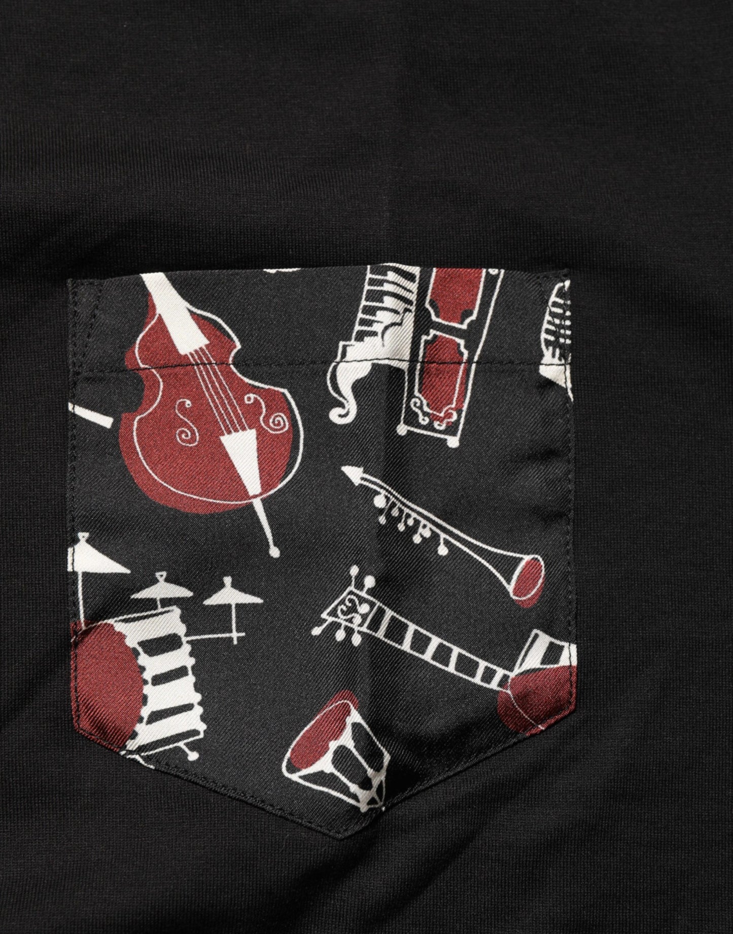 Dolce & Gabbana Black Musical Print Cotton Crew Neck T-shirt Mens T-Shirt