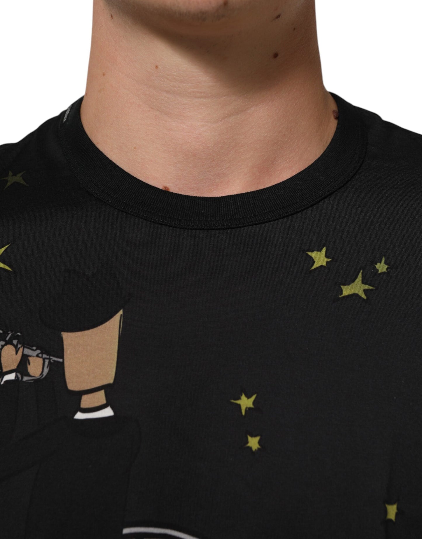 Dolce & Gabbana Black Musical Print Cotton Crew Neck T-shirt Mens T-Shirt