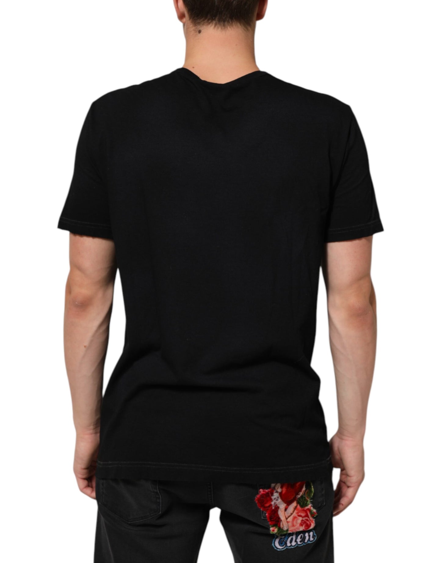 Dolce & Gabbana Black Musical Print Cotton Crew Neck T-shirt Mens T-Shirt