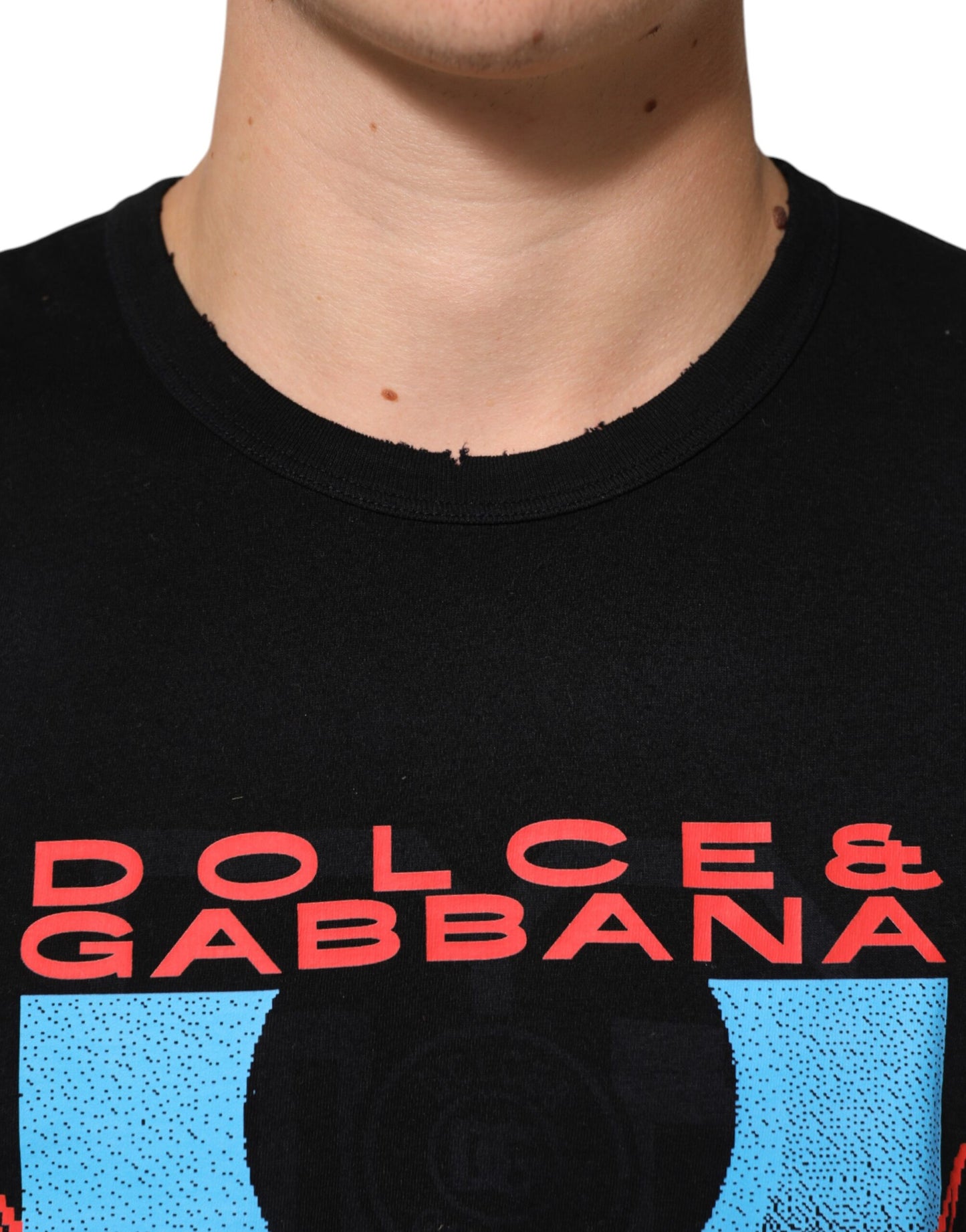 Dolce & Gabbana Black Musical Print Cotton Crew Neck T-shirt Mens T-Shirt