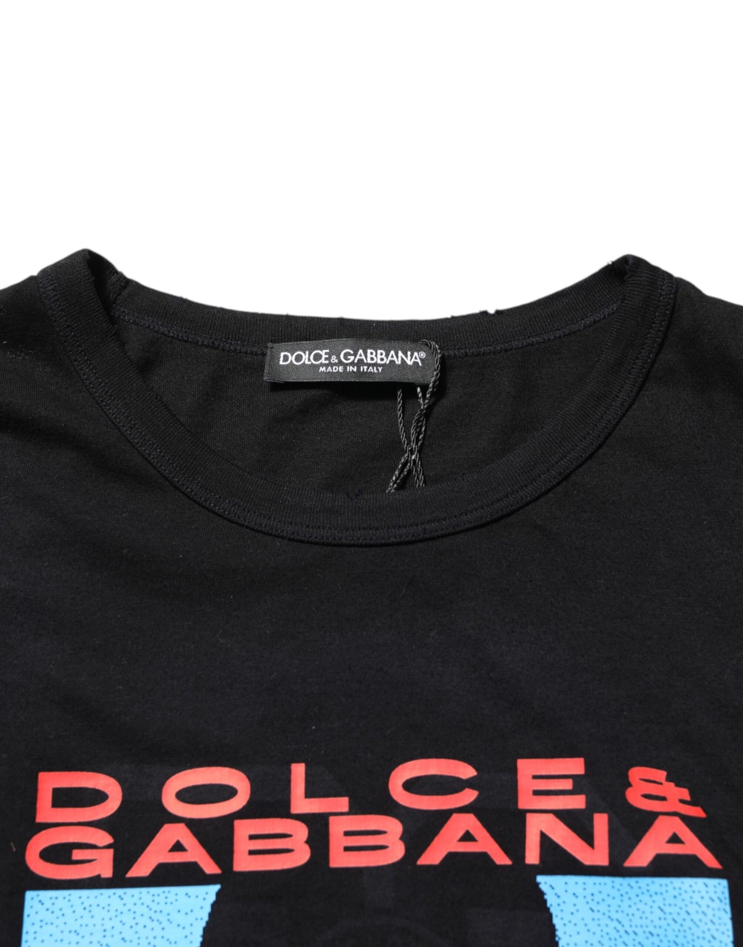 Dolce & Gabbana Black Musical Print Cotton Crew Neck T-shirt Mens T-Shirt
