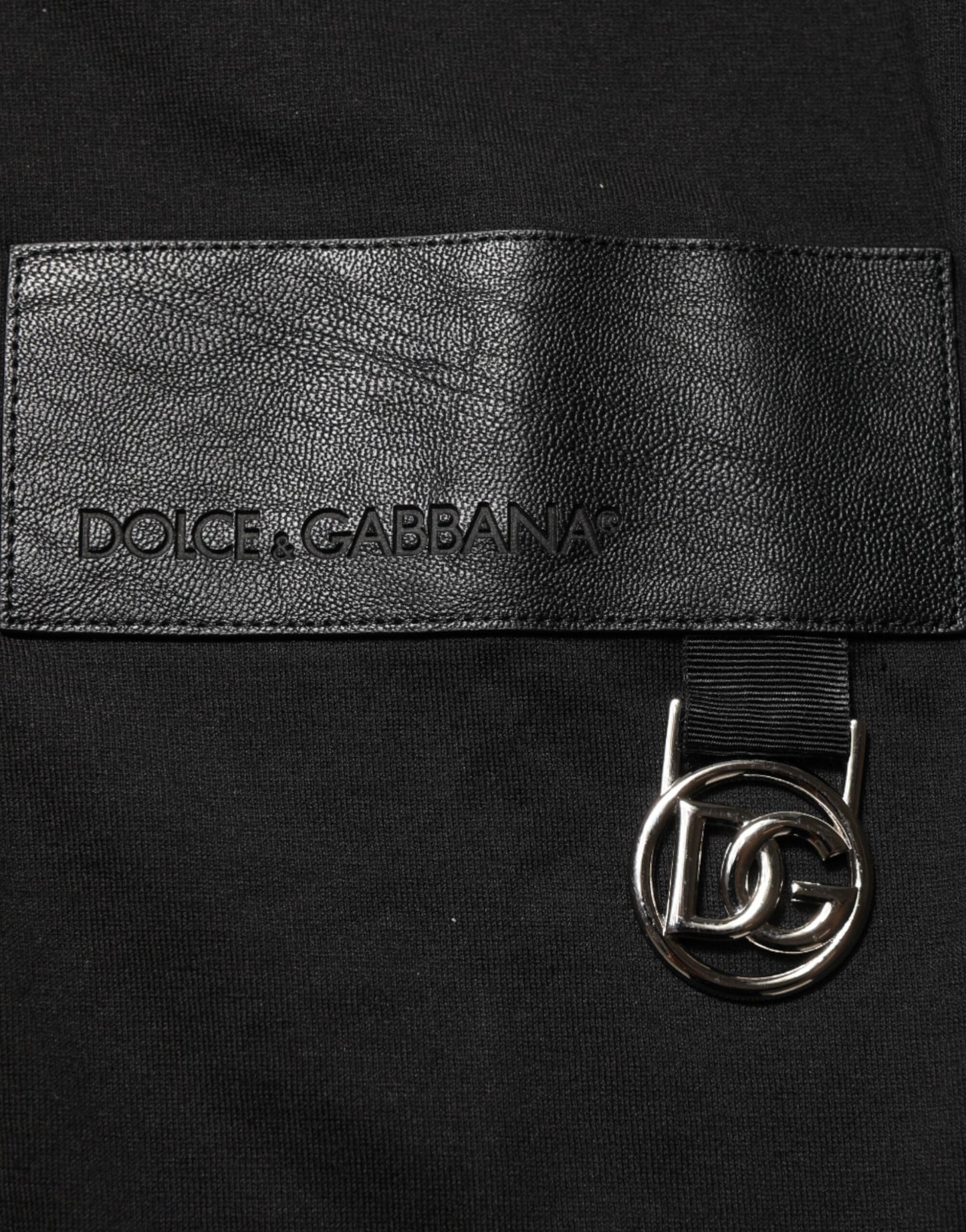 Dolce & Gabbana Black Logo Plaque Cotton Crew Neck T-shirt Mens T-Shirt