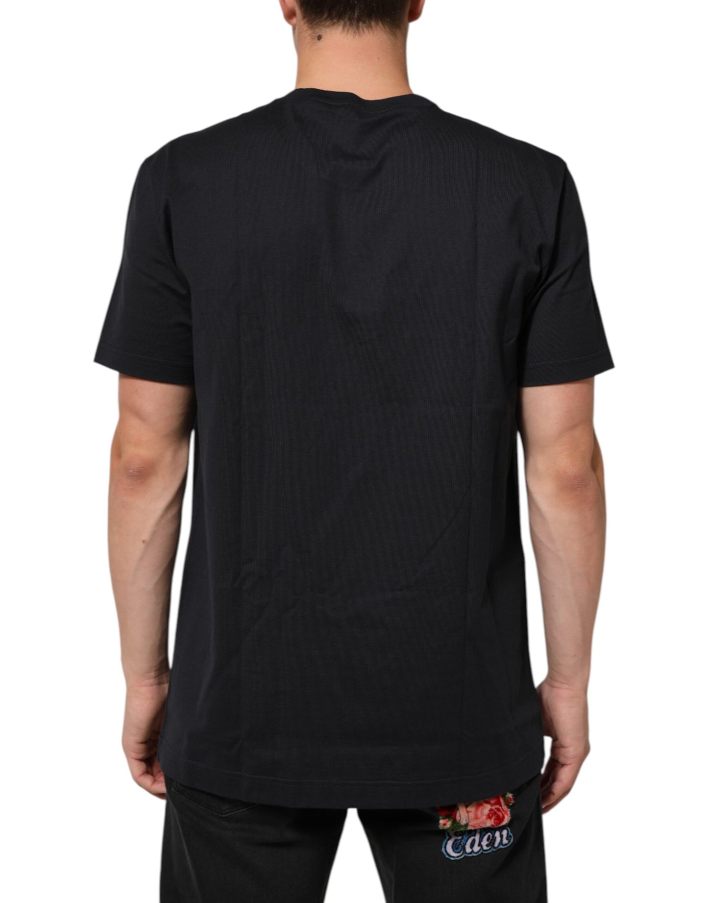 Dolce & Gabbana Black Logo Compass Cotton Crew Neck T-shirt Mens T-Shirt