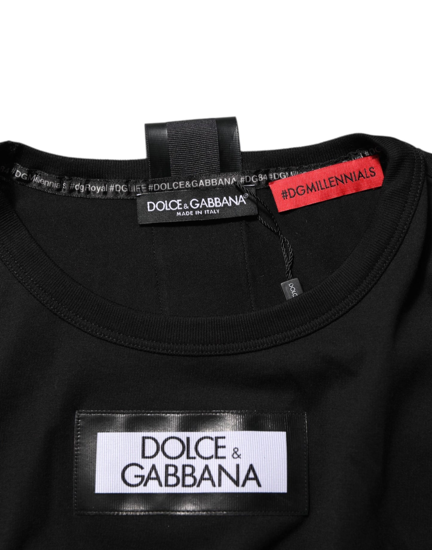 Dolce & Gabbana Black DGRoyals Cotton Men Crew Neck IT T-shirt Mens T-Shirt