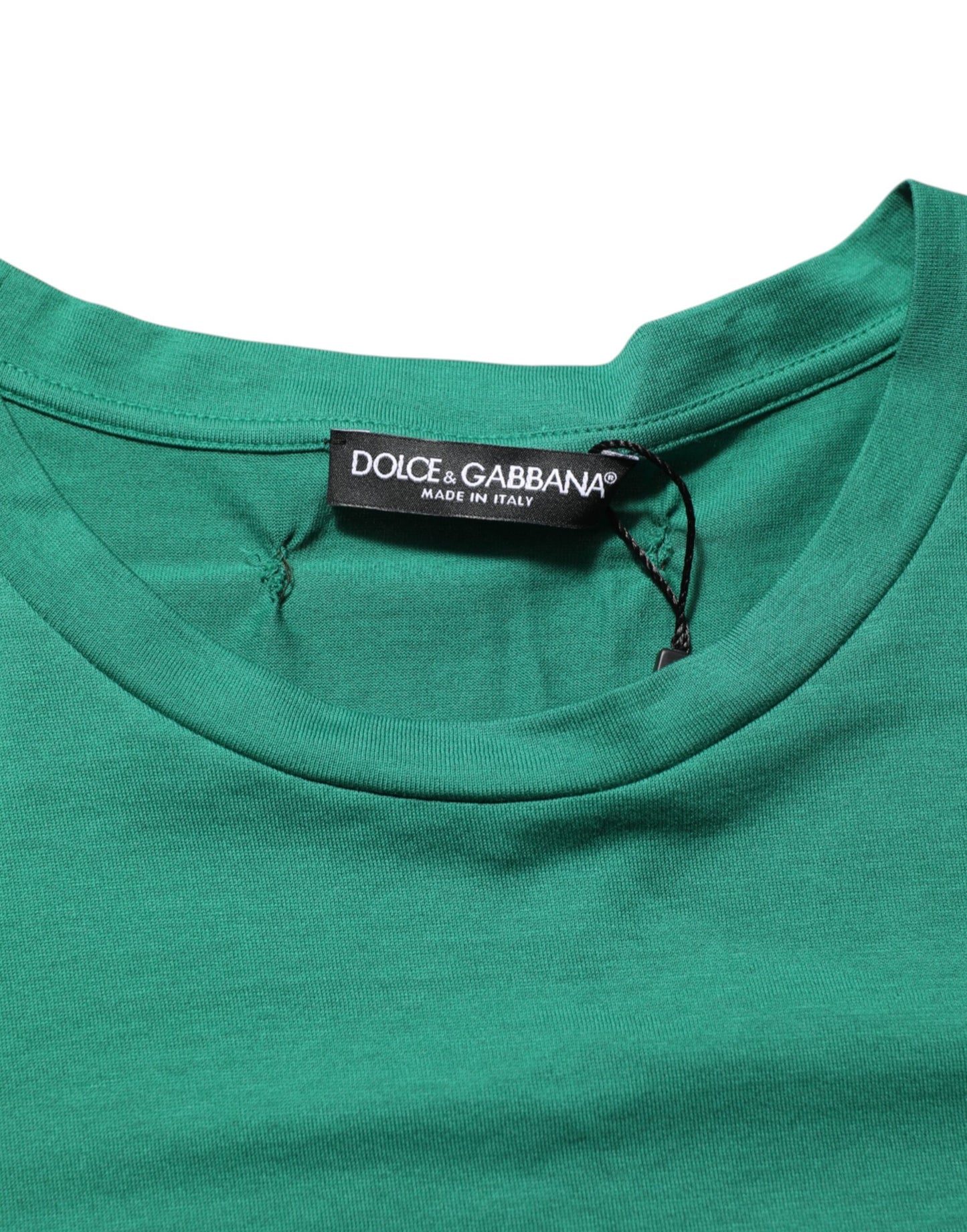 Dolce & Gabbana Green Cotton Graphic Logo Print Crewneck T-shirt Mens T-Shirt