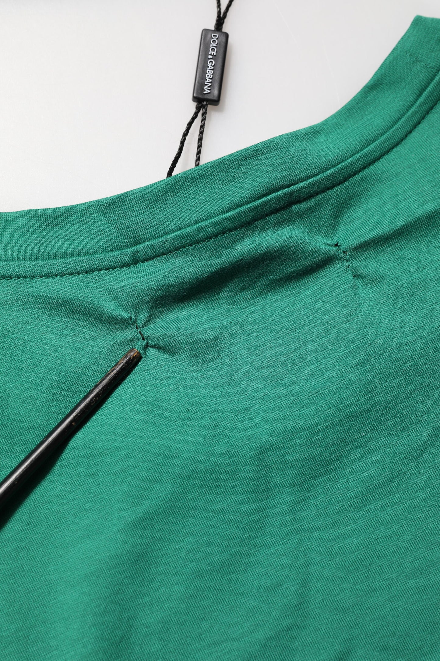 Dolce & Gabbana Green Cotton Graphic Logo Print Crewneck T-shirt Mens T-Shirt
