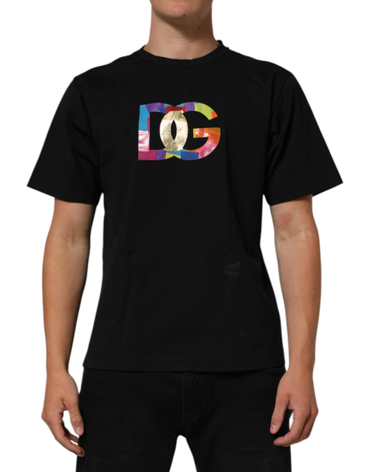 Dolce & Gabbana Black Logo Print Cotton Men Crew Neck T-shirt Mens T-Shirt