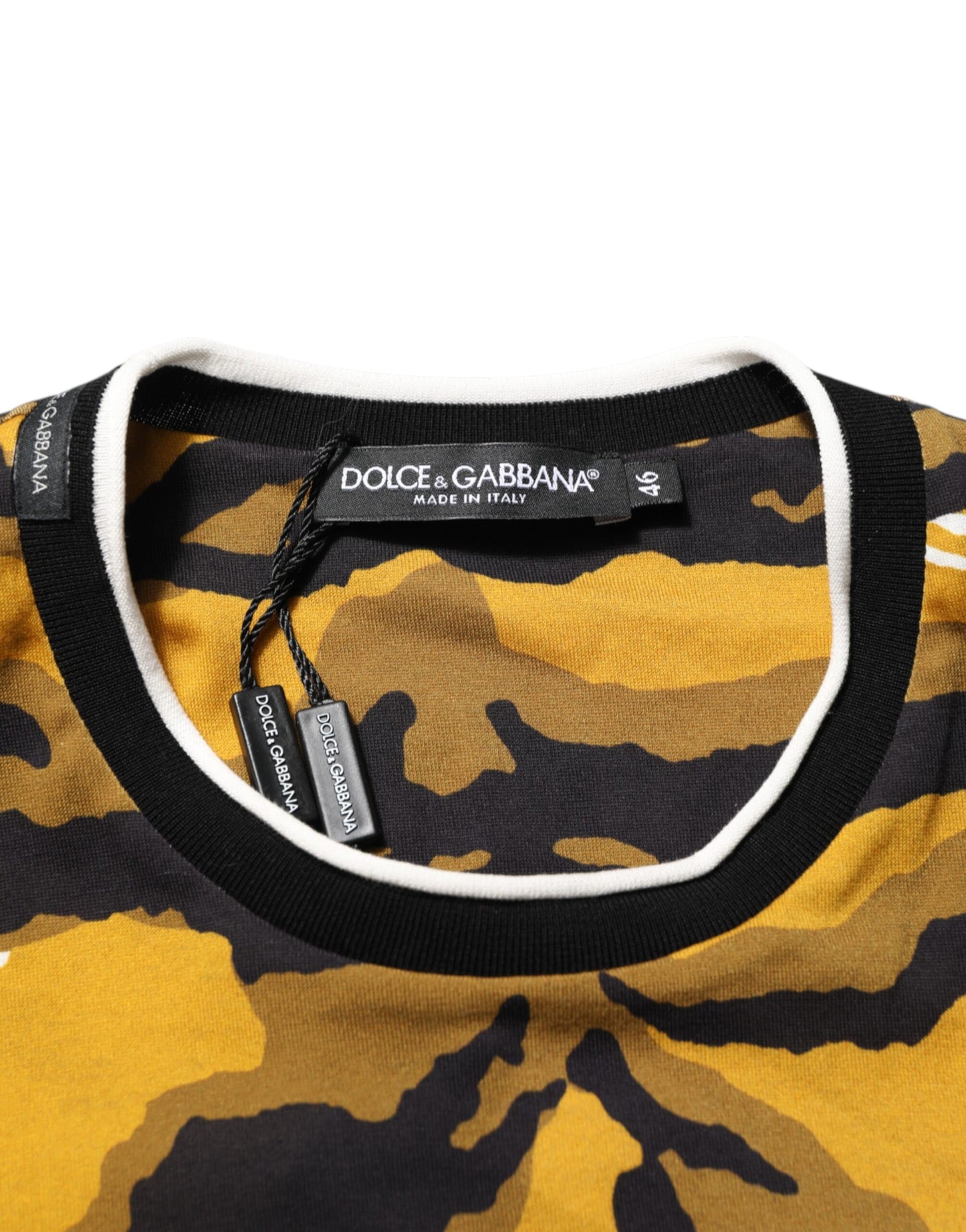 Dolce & Gabbana Multicolor Leopard Palm Leaf Men Crew Neck T-shirt Mens T-Shirt