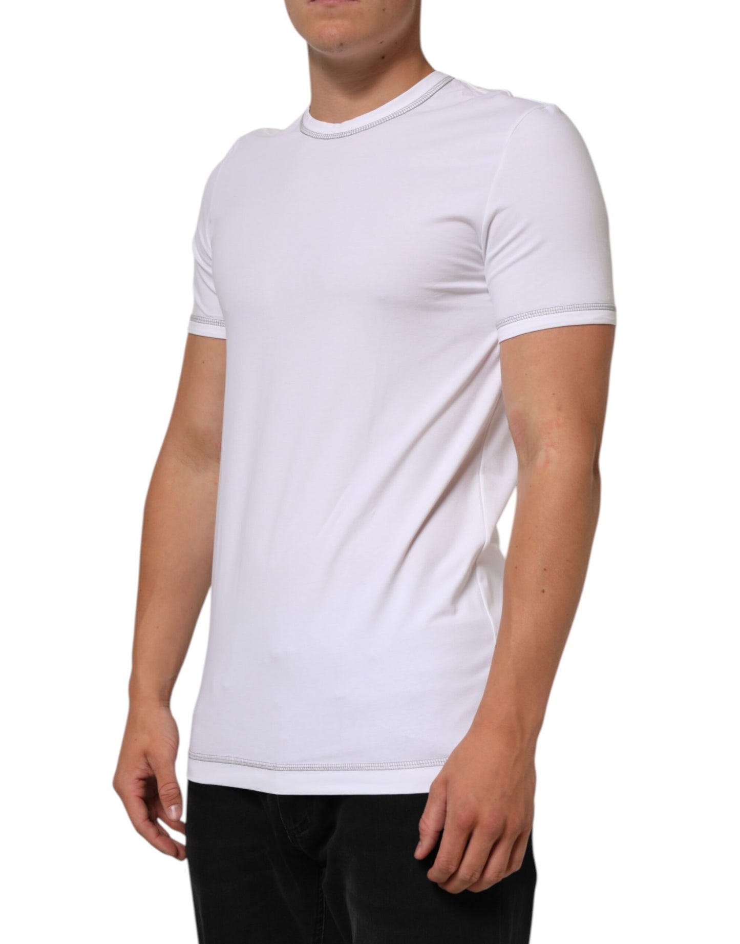 Dolce & Gabbana White Cotton Round Neck Men Underwear T-shirt Mens T-Shirt