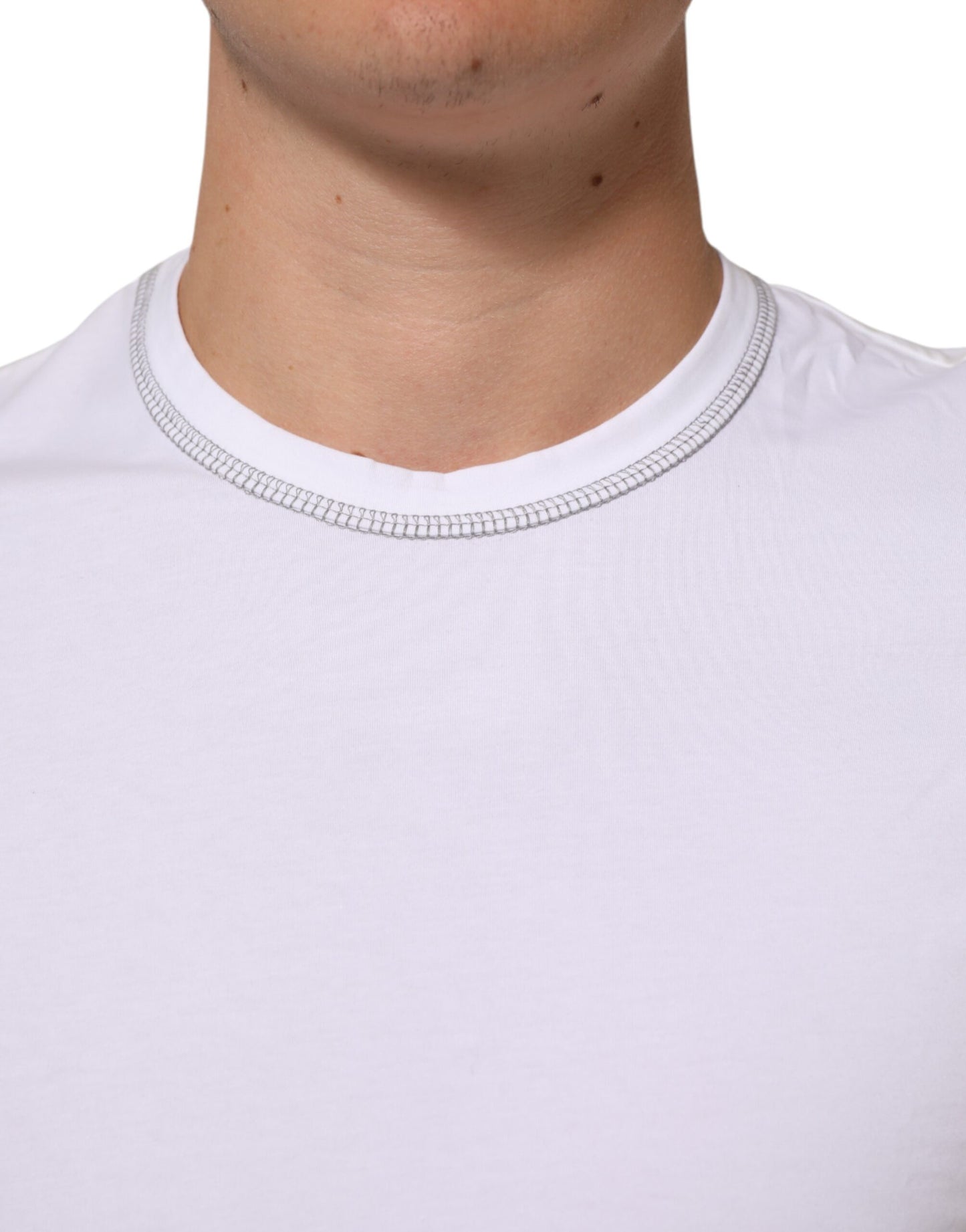 Dolce & Gabbana White Cotton Round Neck Men Underwear T-shirt Mens T-Shirt