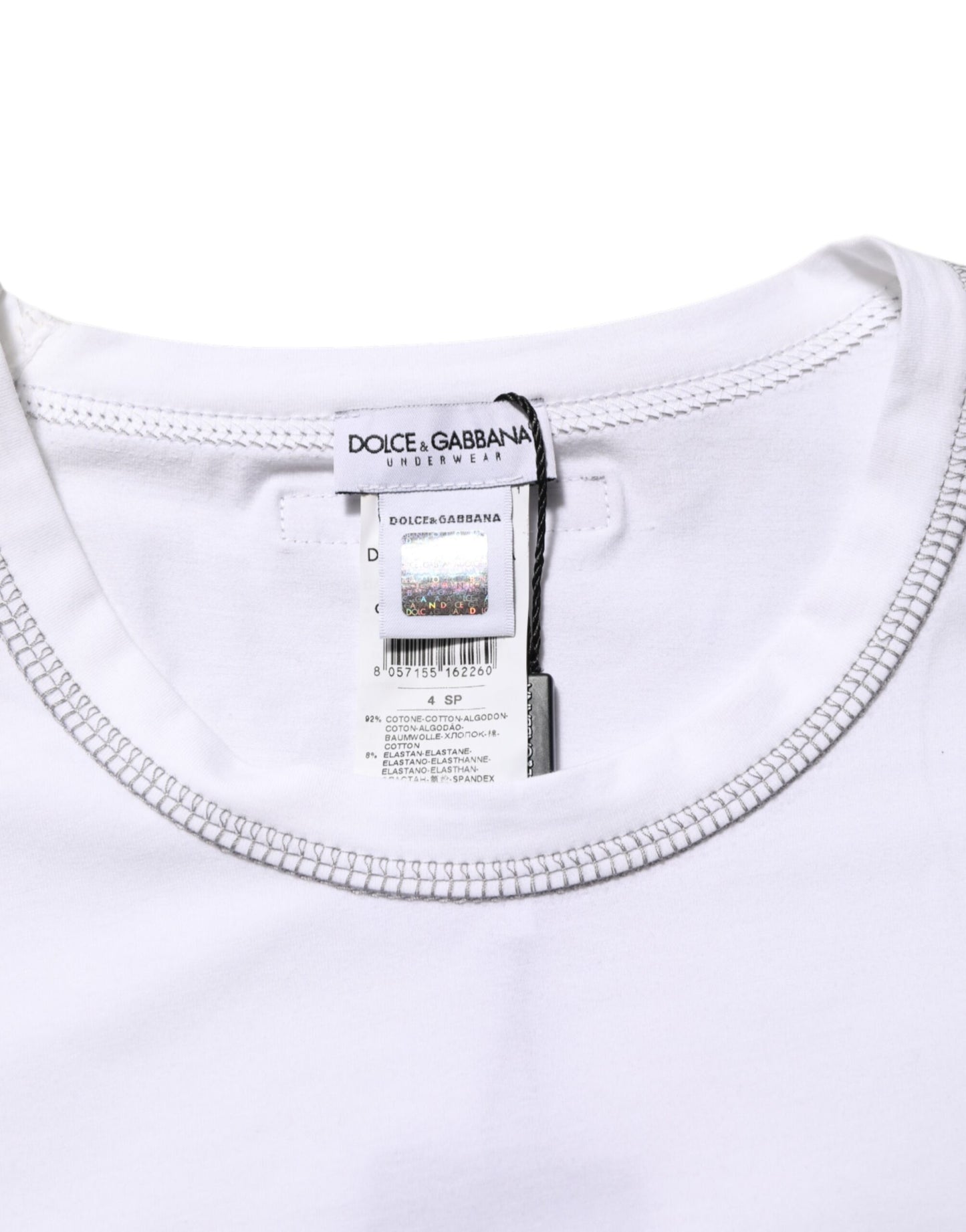 Dolce & Gabbana White Cotton Round Neck Men Underwear T-shirt Mens T-Shirt
