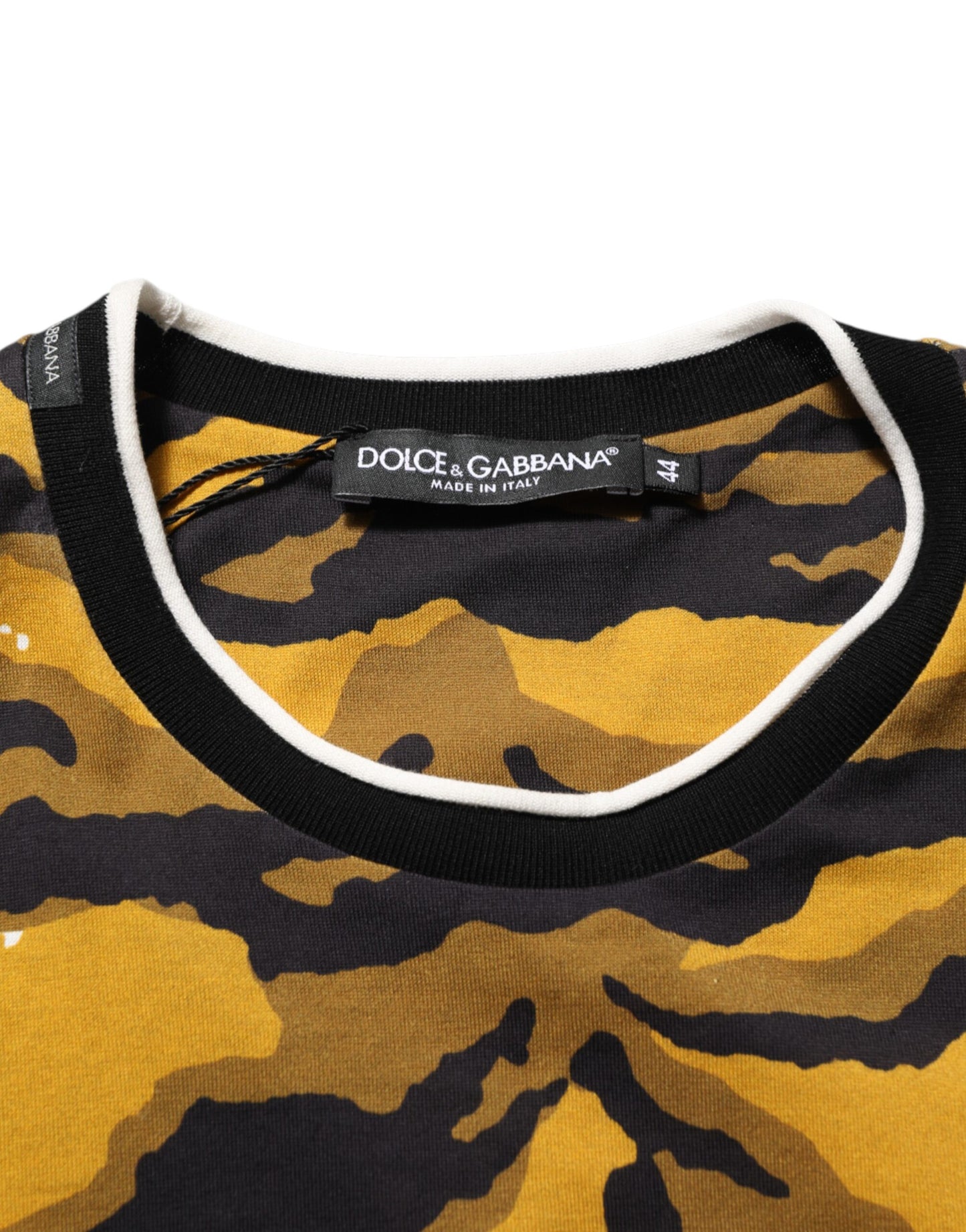 Dolce & Gabbana Multicolor Leopard Palm Leaf Men Crew Neck T-shirt Mens T-Shirt