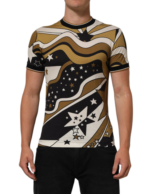 Dolce & Gabbana Multicolor Millennials Star CrewNeck T-shirt Mens T-Shirt
