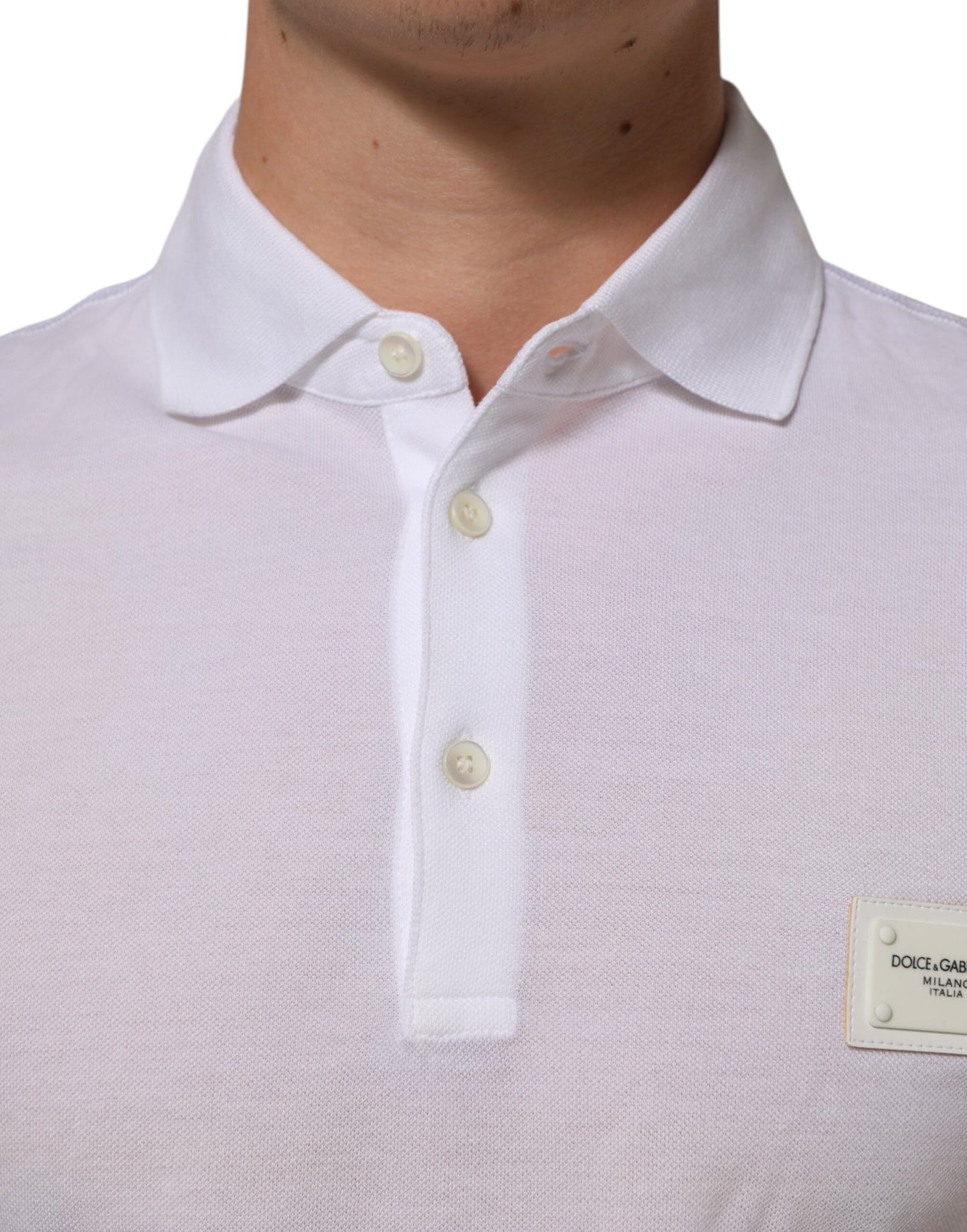 Dolce & Gabbana White Collared Short Sleeves Polo Men T-shirt Mens T-Shirt
