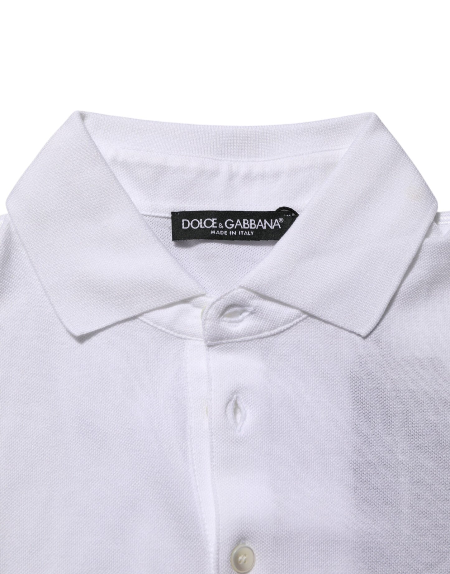 Dolce & Gabbana White Collared Short Sleeves Polo Men T-shirt Mens T-Shirt