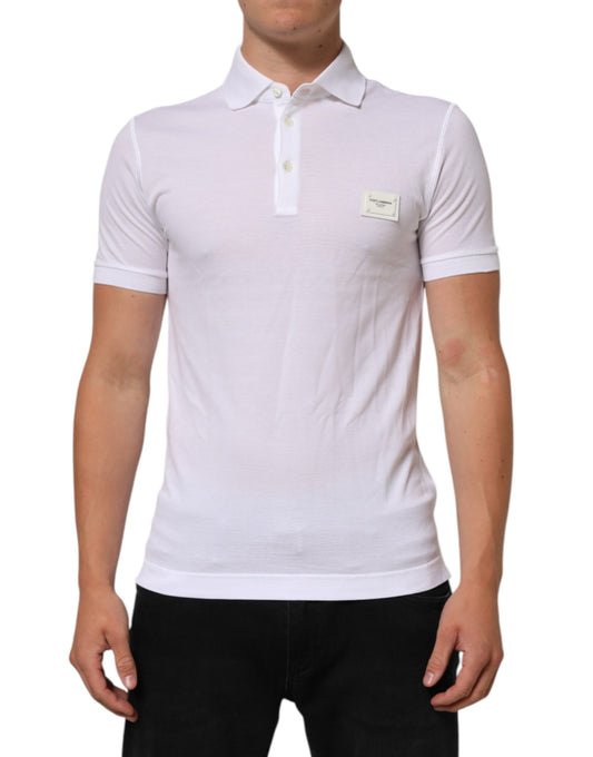 Dolce & Gabbana White Collared Short Sleeves Polo T-shirt Mens T-Shirt