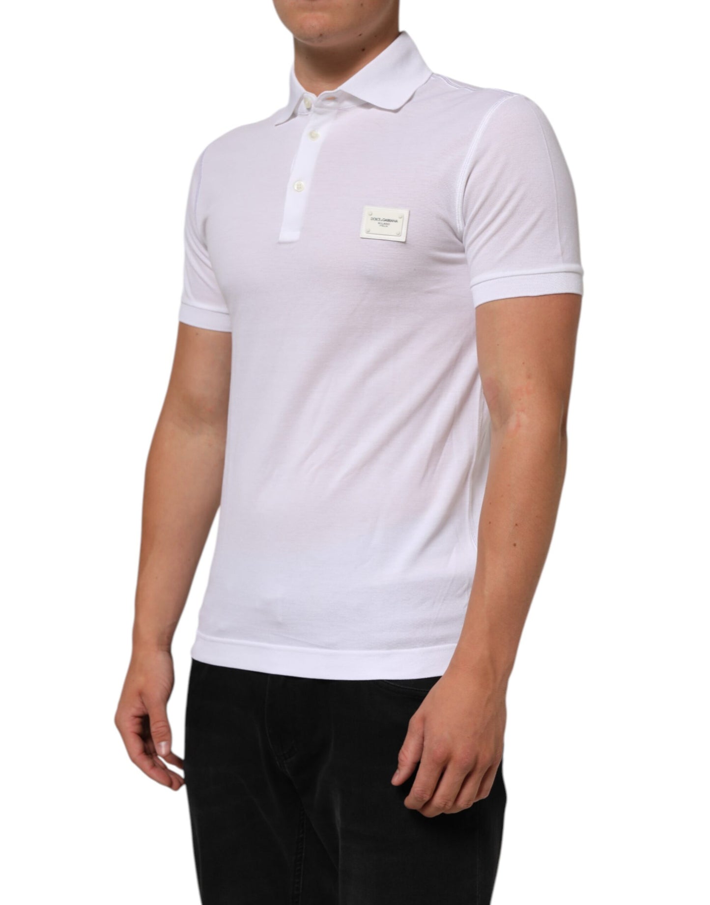 Dolce & Gabbana White Collared Short Sleeves Polo T-shirt Mens T-Shirt