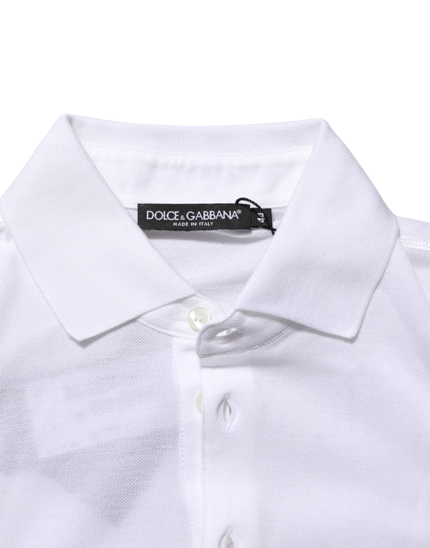 Dolce & Gabbana White Collared Short Sleeves Polo T-shirt Mens T-Shirt