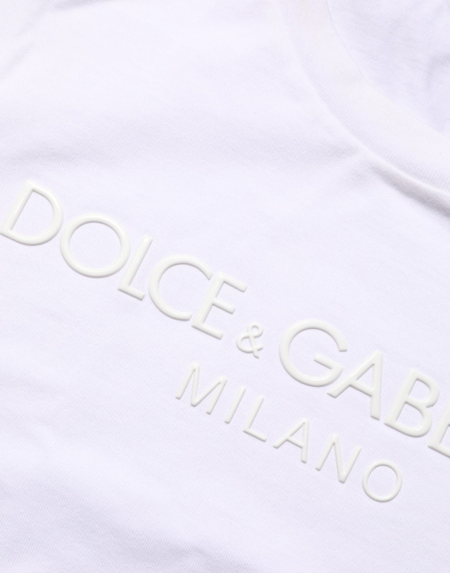 Dolce & Gabbana White Cotton Crew Neck Short Sleeves T-shirt Mens T-Shirt