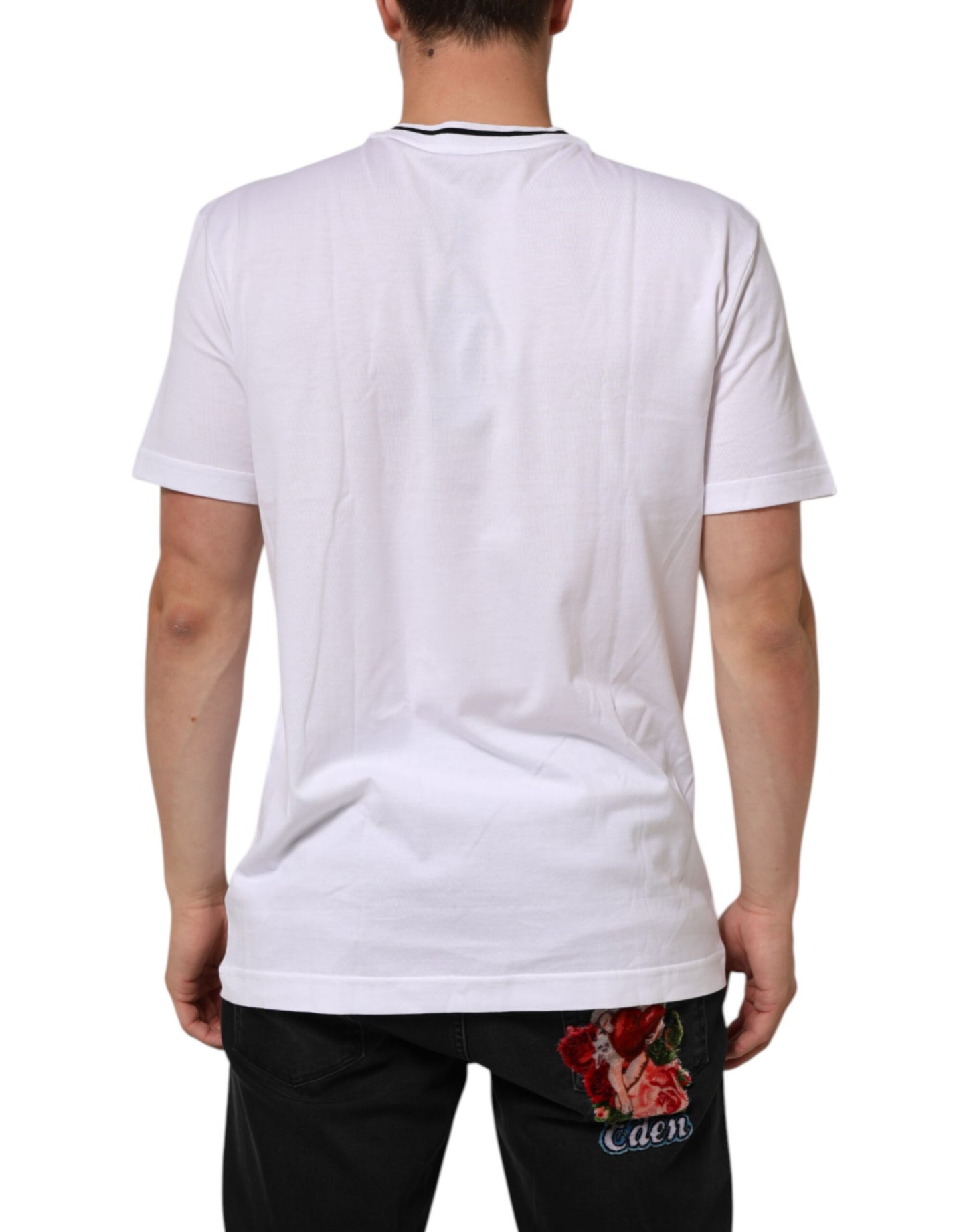 Dolce & Gabbana White Sacred Heart Short Sleeve Men T-shirt Mens T-Shirt
