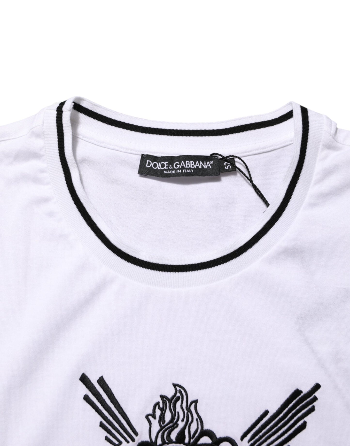 Dolce & Gabbana White Sacred Heart Short Sleeve Men T-shirt Mens T-Shirt