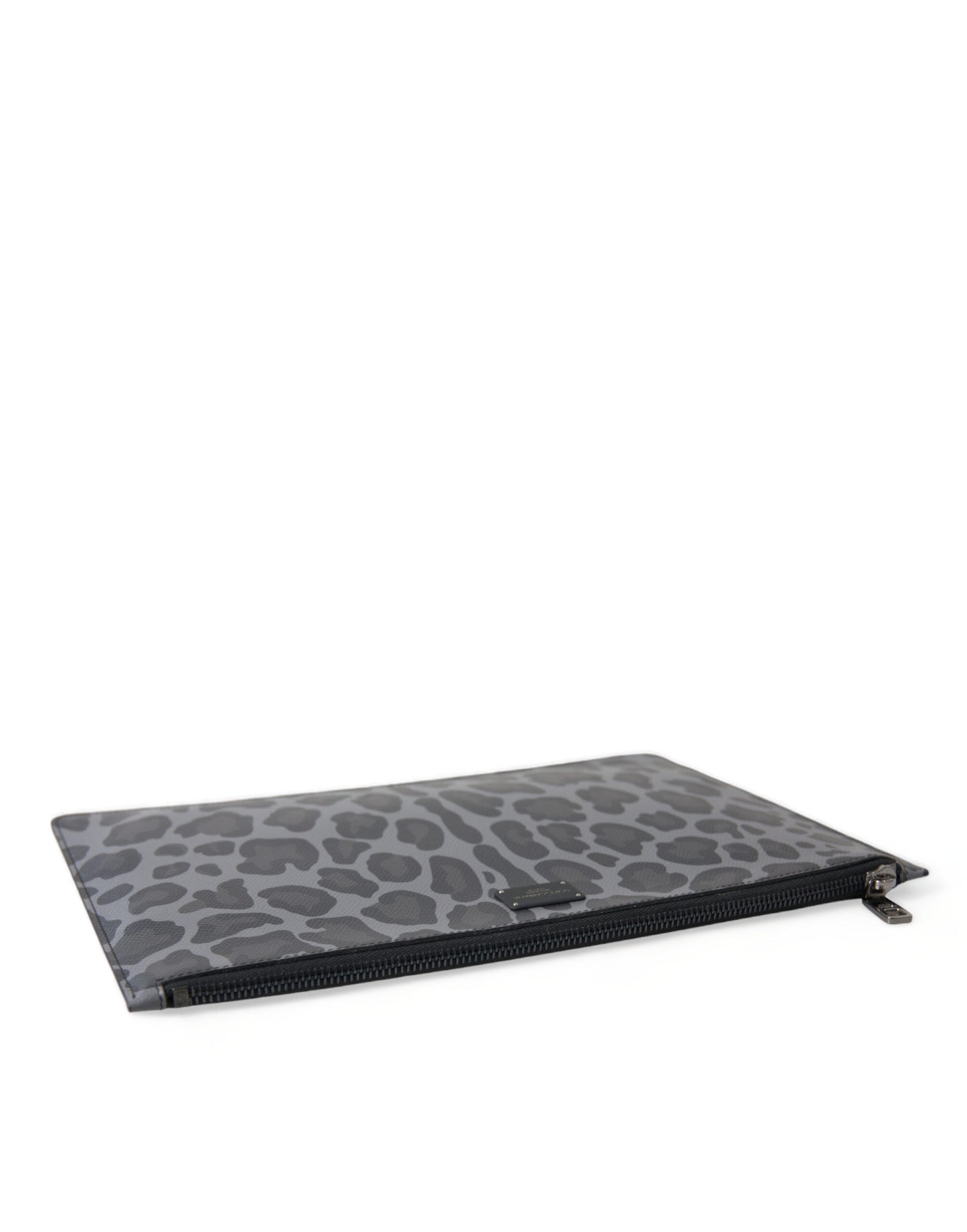 Dolce & Gabbana Multicolor Leopard Jacquard Logo Plaque Document Briefcase Bag Mens Wallet