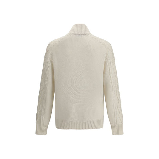 Brunello Cucinelli White Cashmere Cardigan