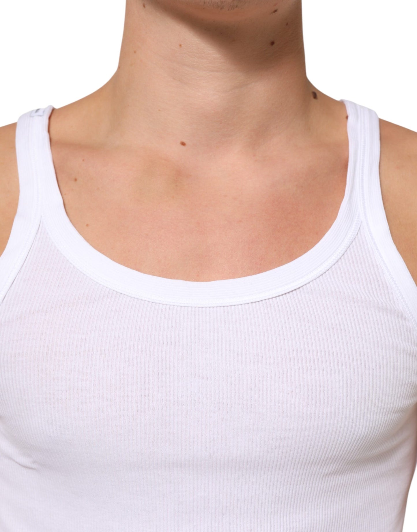 Dolce & Gabbana White Sleeveless Round Neck Tank Top T-shirt Mens T-Shirt