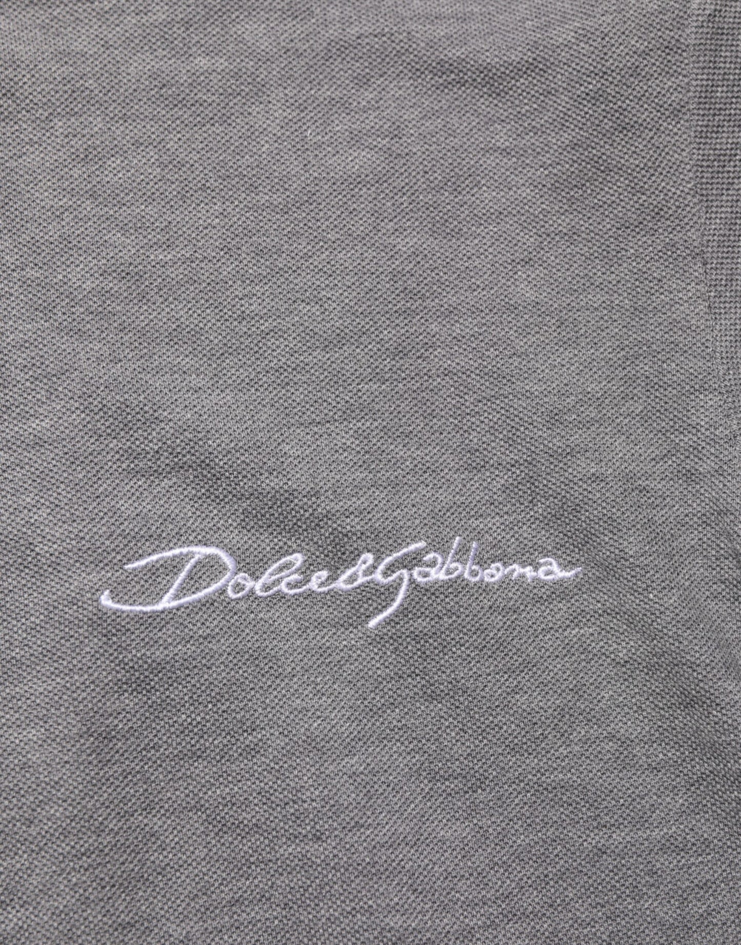 Dolce & Gabbana Gray Logo Embroidery Collared Polo T-shirt Mens T-Shirt