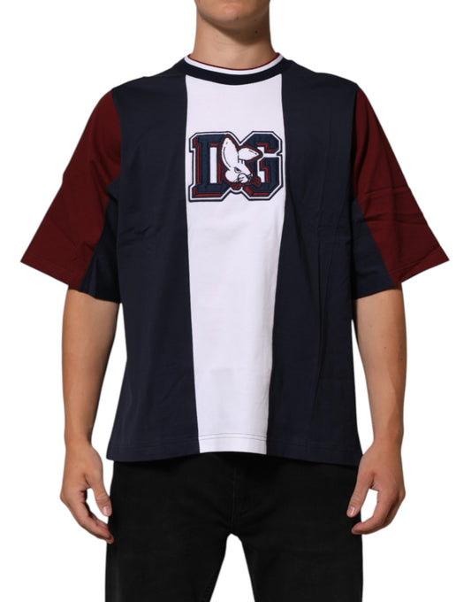 Dolce & Gabbana Multicolor Striped Cotton Men Crew Neck T-shirt Mens T-Shirt